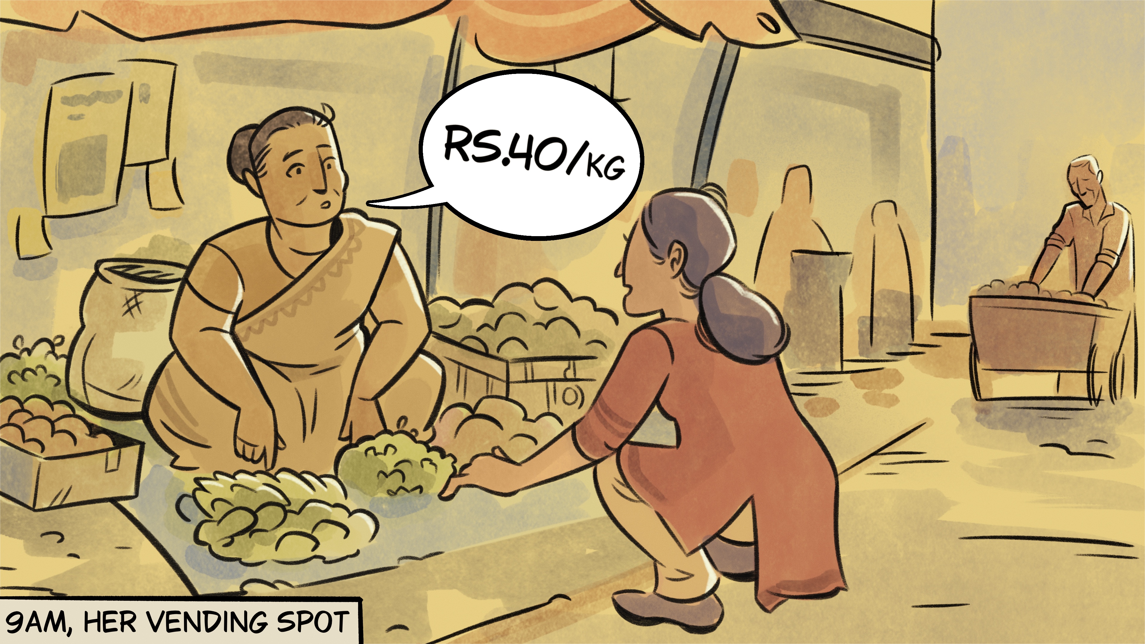 Meena at her vending spot